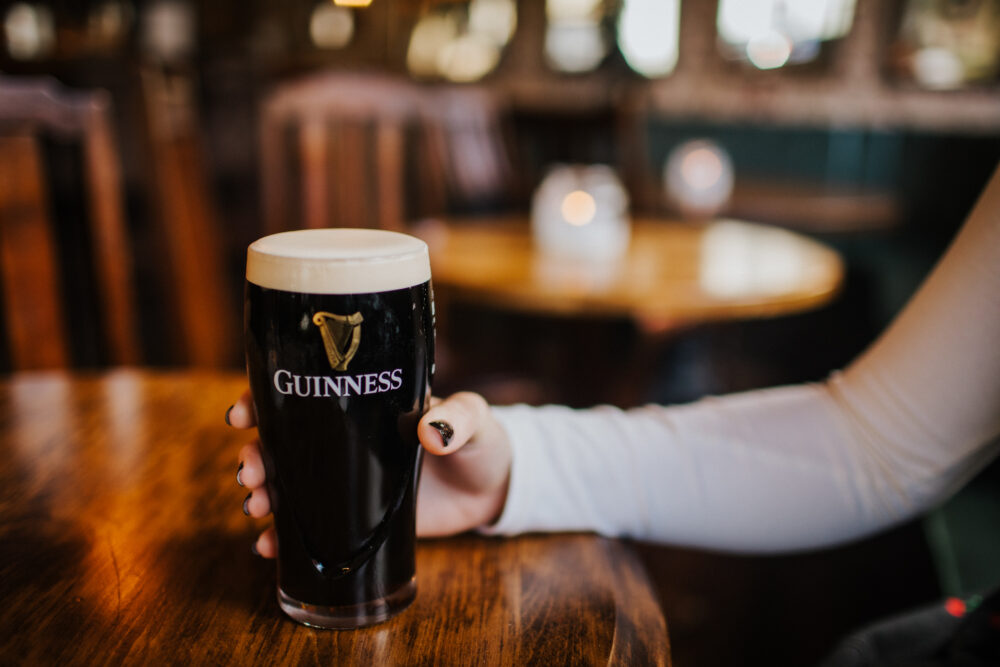 A perfect pint of Guinness at The Hercules – rich and velvety, ready to be savoured.